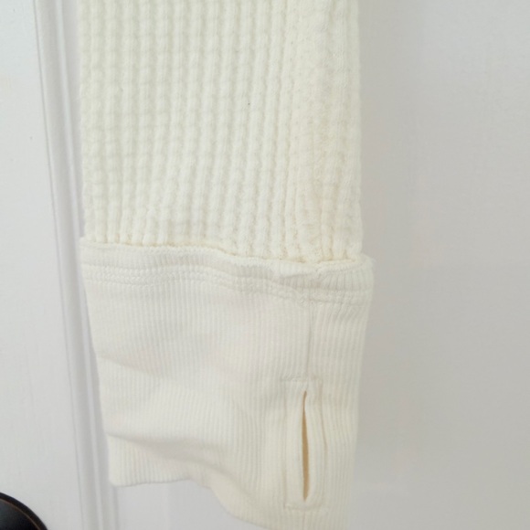 We The Free Roll With It Cream Waffle-Knit V-Neck Sweater - Picture 5 of 6